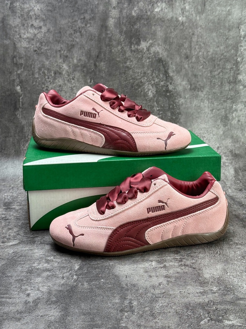 Puma Pink and Burgundy Suede Women's Sneakers - Picture 2 of 9